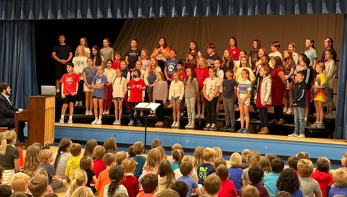 The Wilson choir performs for the school